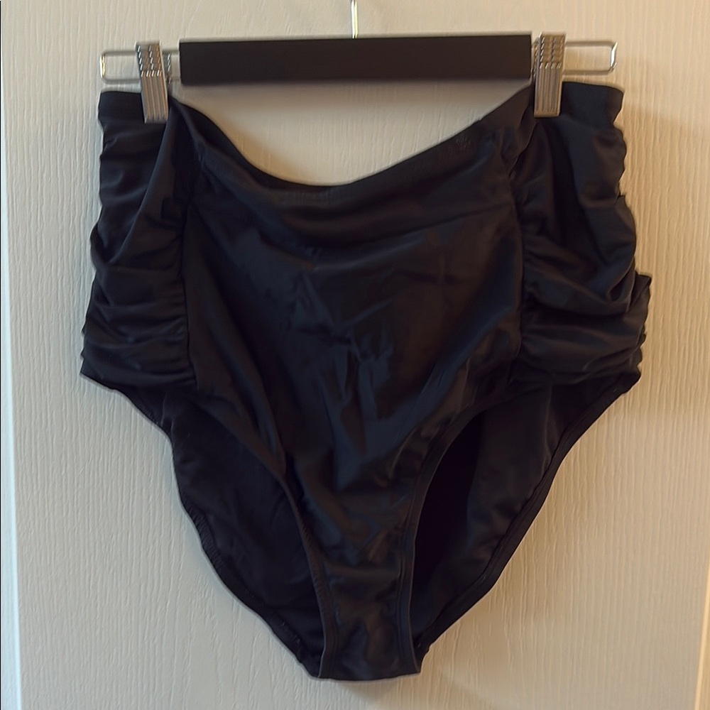 Plus Size Black High-Waisted Bikini Bottom